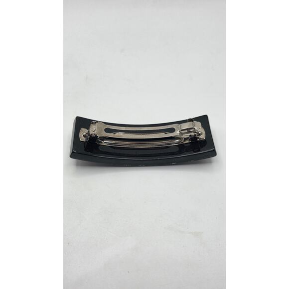 Chanel Black Silver-tone Interlocking CC Charm hair clip - Picture 5 of 13